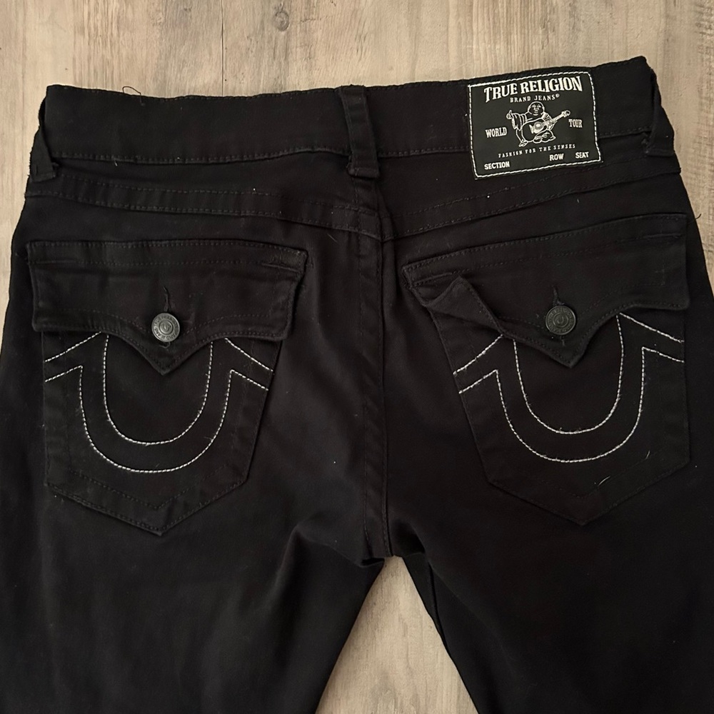 True Religion Men’s Black Ricky Relaxed Straight Jeans Pants Waist 32